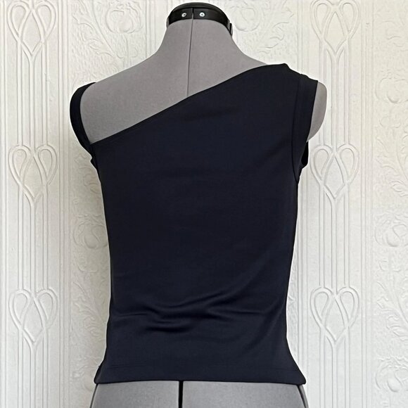 90's BCBG navy Asymmetrical top and pants - size 6 - Small - Picture 3 of 5